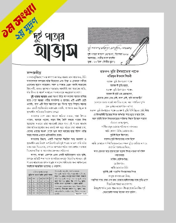দুই পাতার আভাস (১ম সংখ্যা-ডিসেম্বর ২০২৪ )